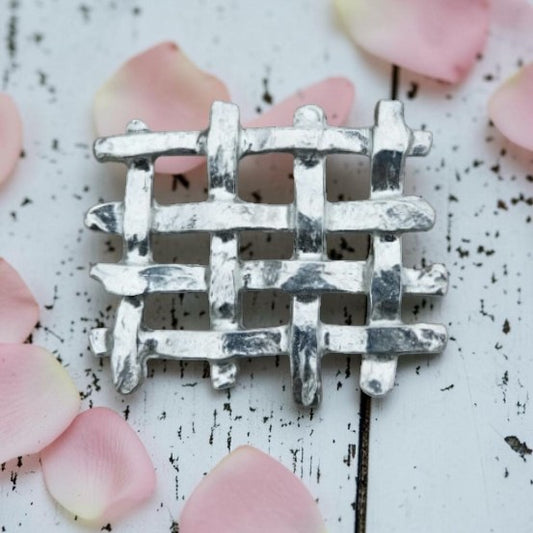 Celtic Weave Brooch, Handcast Pewter, Polished Finish