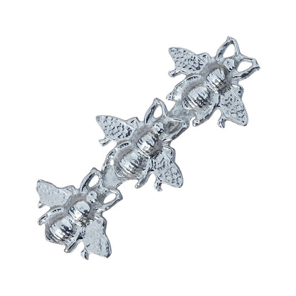 Bee Brooch (Three Bees), Handcast Pewter, Polished Finish
