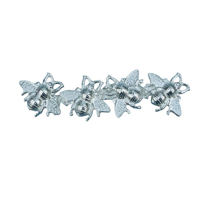 Bee Brooch (Four Bees Design), Handcast Pewter Brooch, Polished Finish