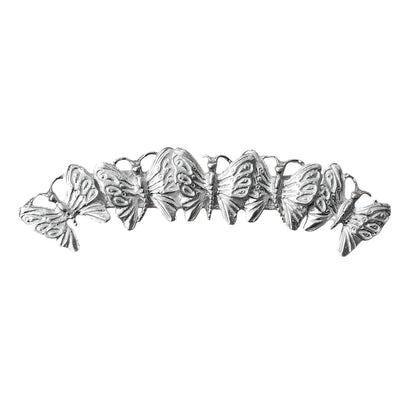 Butterfly Brooch (Five Butterflies Arc Design), Handcast Pewter Brooch, Polished Finish
