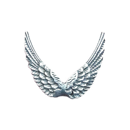 Angel Wings Brooch, Handcast Pewter, Polished Finish