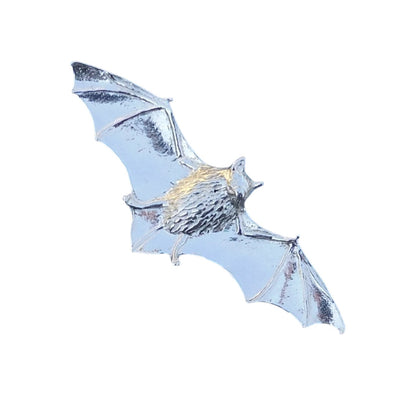 Bat Brooch, Handcast Pewter, Polished Finish