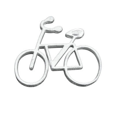Bicycle Brooch, Handcast Pewter, Polished Finish