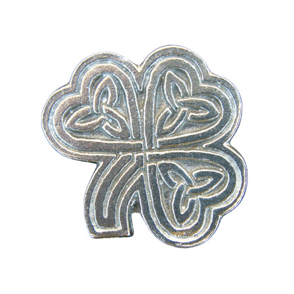 Celtic Shamrock Brooch, Handcast Pewter, Polished Finish Sturt