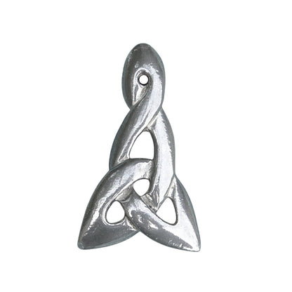 Celtic Knot Brooch (Triangular), Handcast Pewter, Polished Finish