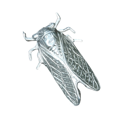 Cicada Brooch, Handcast Pewter, Polished Finish