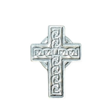 Celtic Cross Brooch (Smaller), Handcast Pewter, Polished Finish