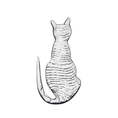 Cat Brooch, (Sitting Design), Handcast Pewter, Polished Finish