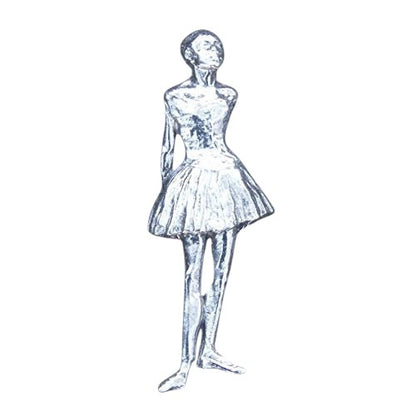 Ballerina Brooch, Degas Dancer, Handcast Pewter, Polished Finish
