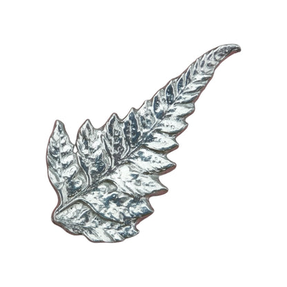 Fern Leaf Brooch, Handcast Pewter Brooch, Polished Finish