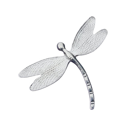 Dragonfly Brooch (Textured Wing Design), Handcast Pewter Brooch, Polished Finish