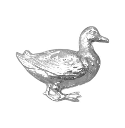 Duck Brooch, Handcast Pewter Brooch, Polished Finish