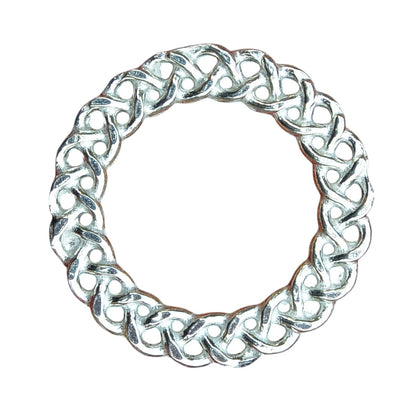 Celtic Knot Brooch (Narrow Weave Design), Handcast Pewter, Polished Finish