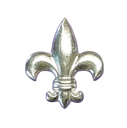 Fleur de Lis Brooch, Handcast Pewter Brooch, Polished Finish