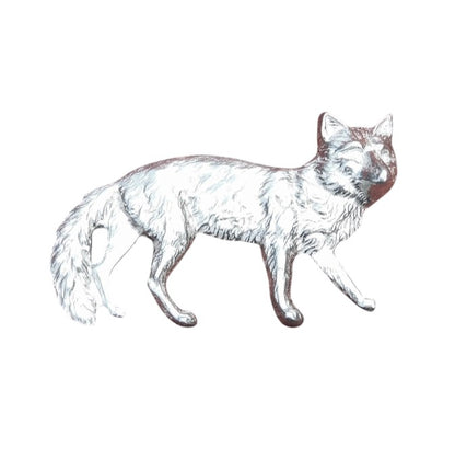 Fox Brooch, Handcast Pewter Brooch, Polished Finish