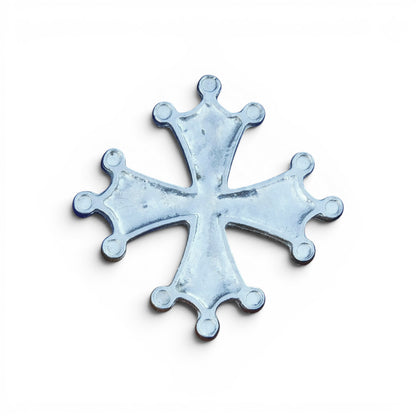 Occitan Cross Brooch, Handcast Pewter, Polished Finish