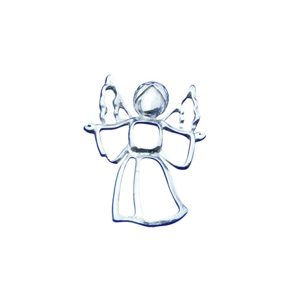 Angel Brooch (Open Design), Handcast Pewter, Polished Finish