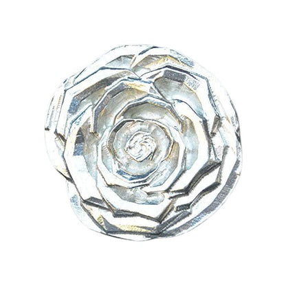 Rose Brooch, Handcast Pewter, Polished Finis