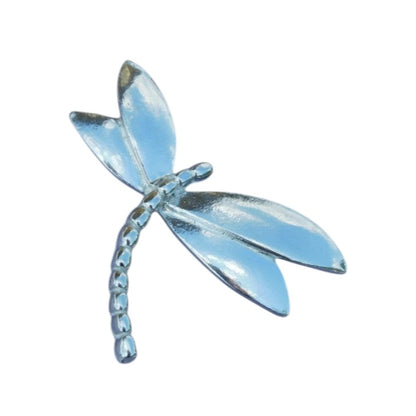 Dragonfly Brooch (Smooth Design), Handcast Pewter Brooch, Polished Finish