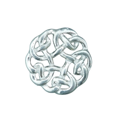 Celtic Knot Brooch (Round Knot), Handcast Pewter, Polished Finish