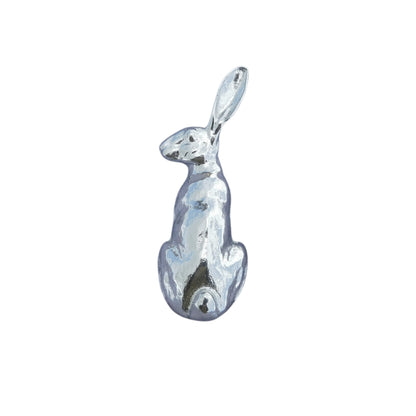 Hare Brooch (Smaller Sitting Hare), Handcast Pewter, Polished Finish