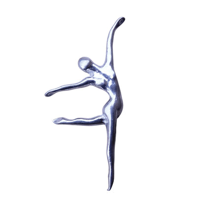 Dancer Brooch, Handcast Pewter, Polished Finish