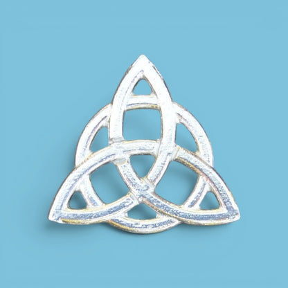 Trinity Knot Brooch (Triquetra), Handcast Pewter, Polished Finish