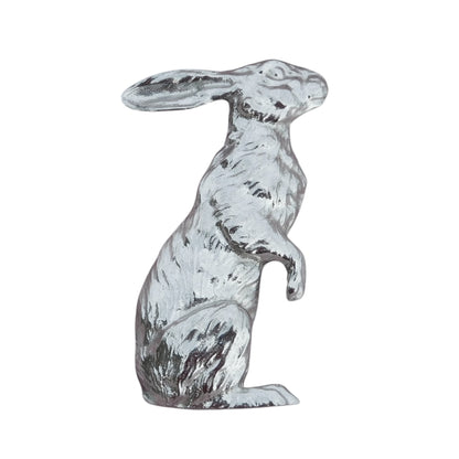 Hare Brooch (Tall Hare), Handcast Pewter, Polished Finish