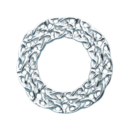 Celtic Knot Brooch (Wide Weave Design), Handcast Pewter, Polished Finish