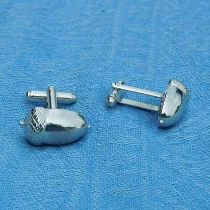 Acorn Cufflinks, Handcast Pewter Cufflinks, Polished Finish