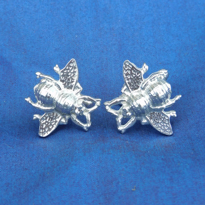 Bee Cufflinks, Handcast Pewter Cufflinks, Polished Finish