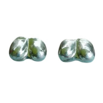 Adult Novelty Cufflinks (Breast Design), Handcast Pewter Cufflinks, Polished Finish