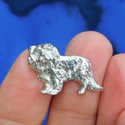 Cavalier King Charles Spaniel Cufflinks, Handcast Pewter Cufflinks, Polished Finish