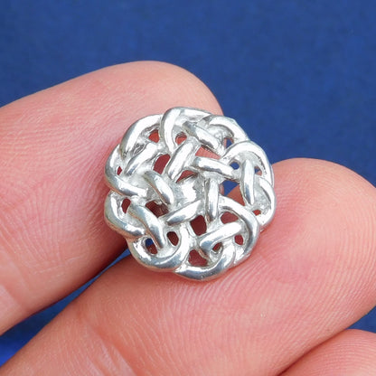 Circular Celtic Knot Cufflinks, Handcast Pewter Cufflinks, Polished Finish