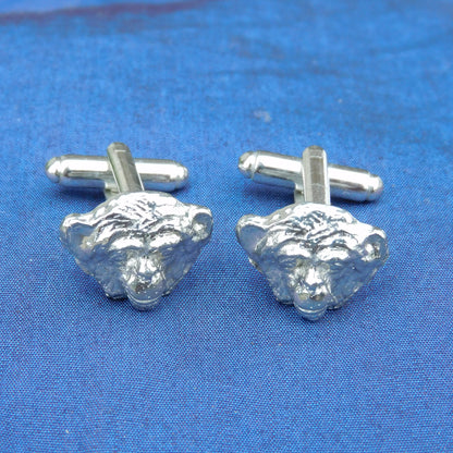 Chimpanzee Cufflinks, Handcast Pewter Cufflinks, Polished Finish