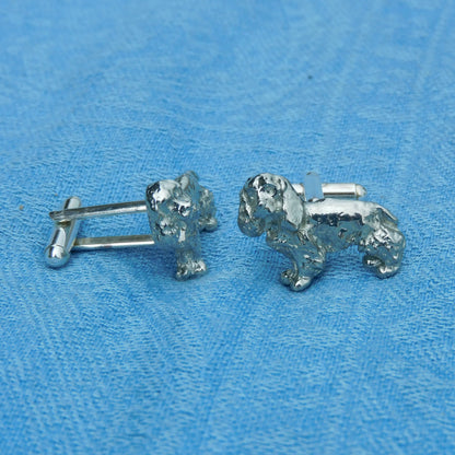 Cocker Spaniel Cufflinks, Handcast Pewter Cufflinks, Polished Finish