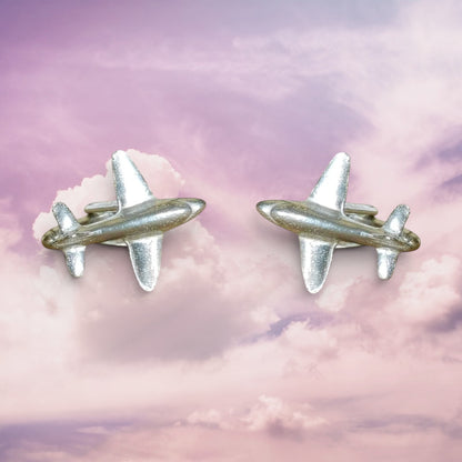Douglas DC3 Cufflinks, Handcast Pewter Cufflinks, Polished Finish