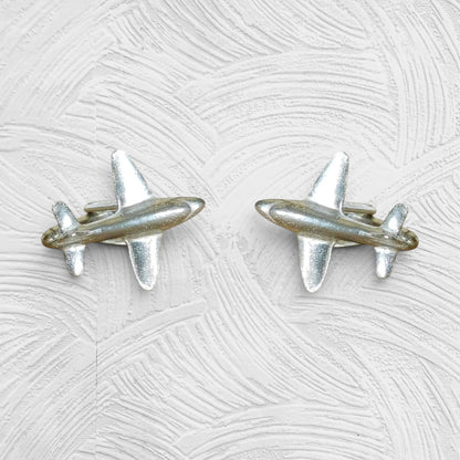 Douglas DC3 Cufflinks, Handcast Pewter Cufflinks, Polished Finish