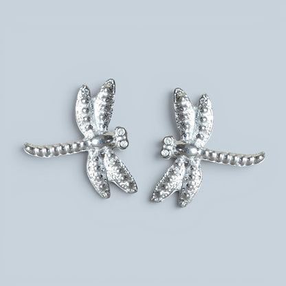 Dragonfly Cufflinks (3D Design), Handcast Pewter Cufflinks, Polished Finish