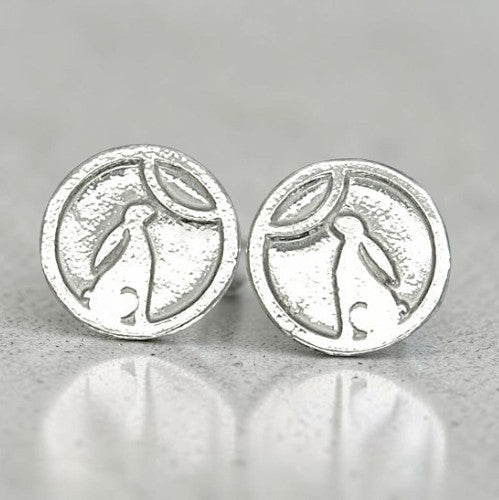 Moon Gazing Hare Cufflinks, Handcast Pewter Cufflinks, Polished Finish
