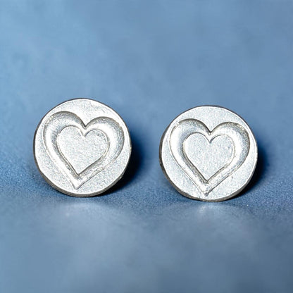Double Heart Cufflinks, Handcast Pewter Cufflinks, Polished Finish