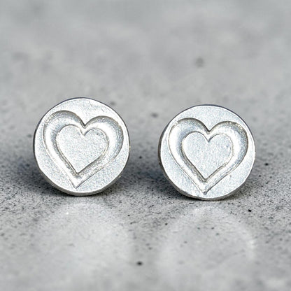 Double Heart Cufflinks, Handcast Pewter Cufflinks, Polished Finish