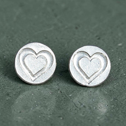 Double Heart Cufflinks, Handcast Pewter Cufflinks, Polished Finish