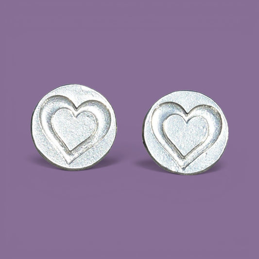 Double Heart Cufflinks, Handcast Pewter Cufflinks, Polished Finish