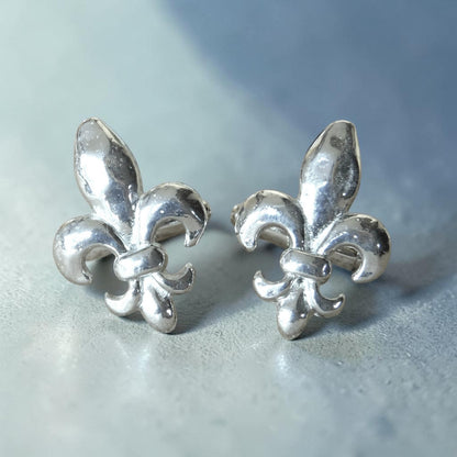 Fleur de Lys Cufflinks, Handcast Pewter with a Highly Polished Finish
