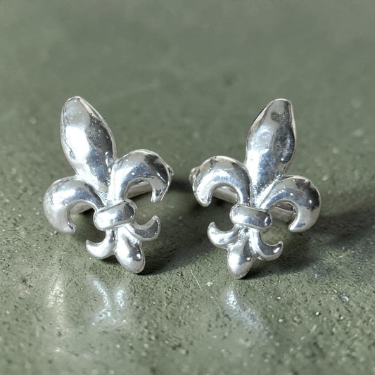 Fleur de Lys Cufflinks, Handcast Pewter with a Highly Polished Finish