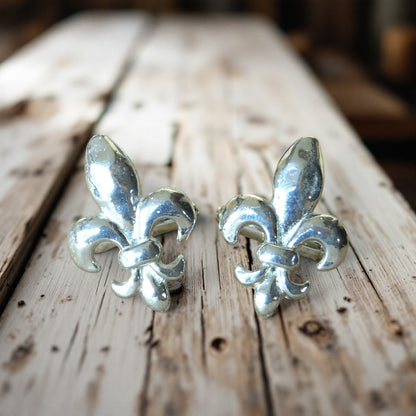 Fleur de Lys Cufflinks, Handcast Pewter with a Highly Polished Finish