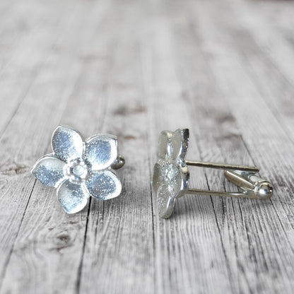 Forget Me Not Cufflinks, Handcast Cufflinks, Polished Finish