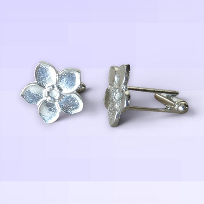 Forget Me Not Cufflinks, Handcast Cufflinks, Polished Finish