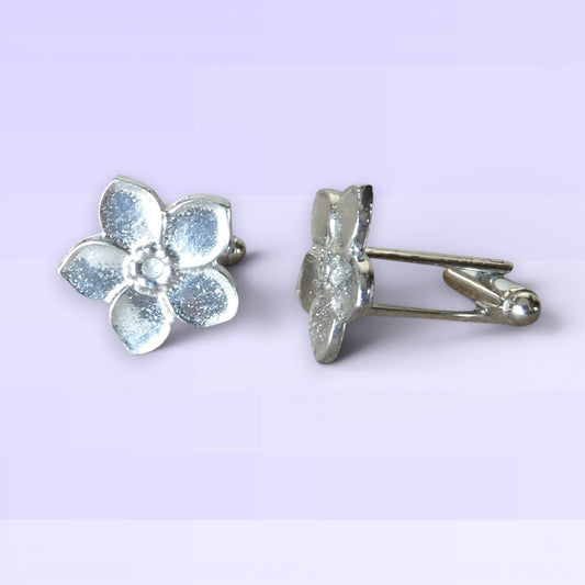 Forget Me Not Cufflinks, Handcast Cufflinks, Polished Finish